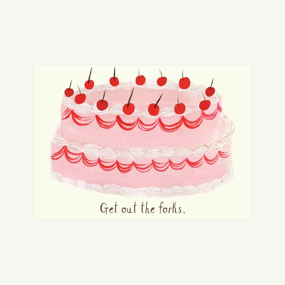 Greeting Card Pink Birthday Cake Card send a bouquet- the best flower delivery