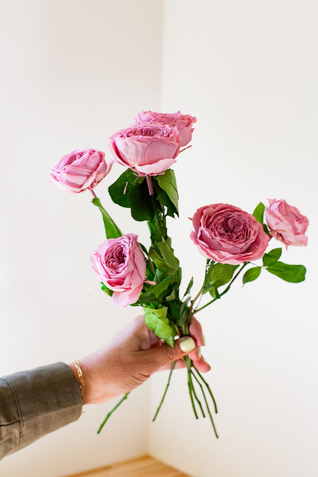 Bunches Preserved Mauve Garden Roses send a bouquet- the best flower delivery