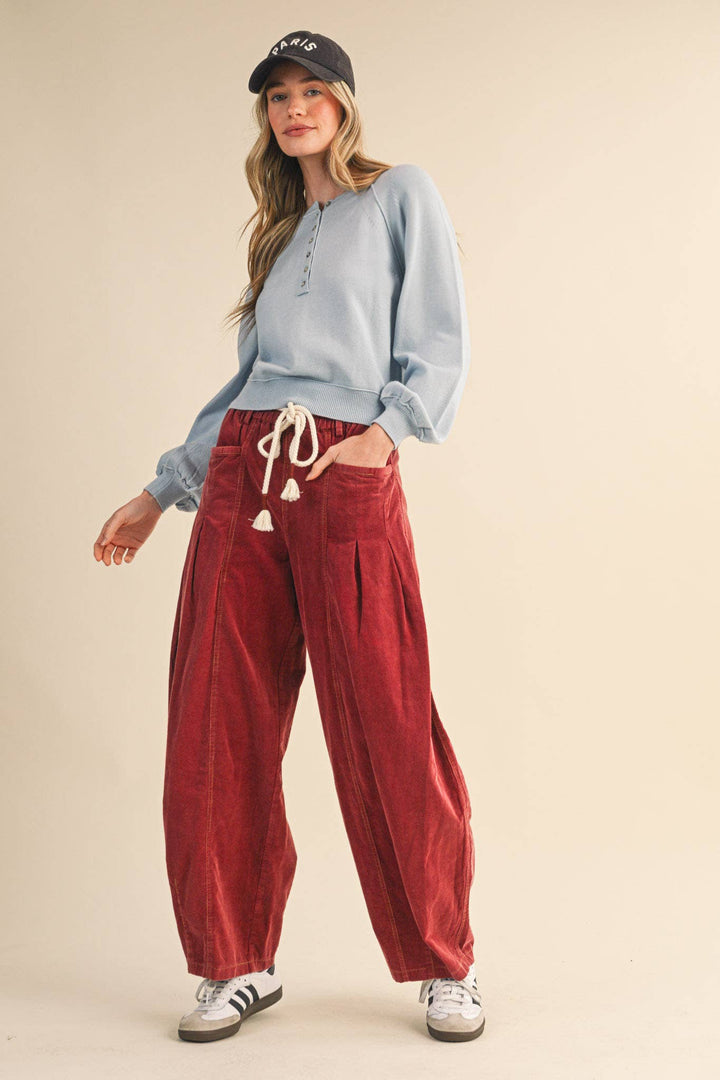 PUFF SLEEVE HENLEY SHELL BUTTON SWEATER MSW11237: IVORY / L send a bouquet- the best flower delivery