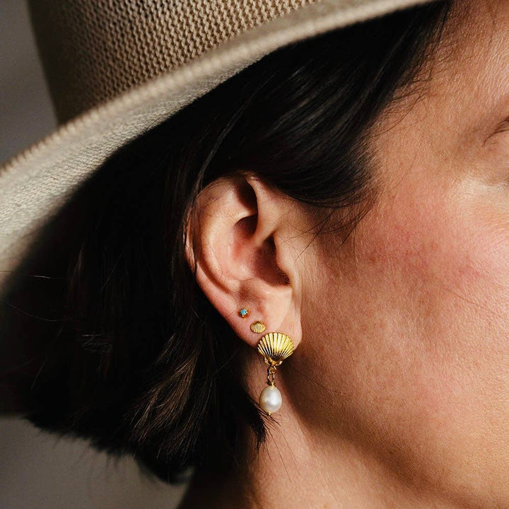 Shell and Pearl Stud Drop Earrings send a bouquet- the best flower delivery