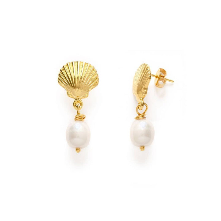 Shell and Pearl Stud Drop Earrings send a bouquet- the best flower delivery