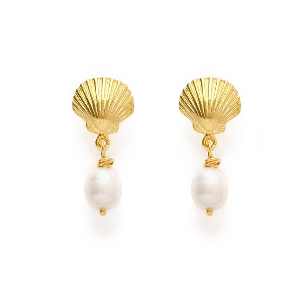Shell and Pearl Stud Drop Earrings send a bouquet- the best flower delivery