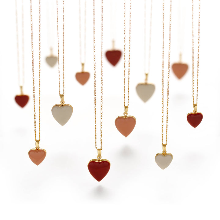 Small Heart Enamel Locket: Beige send a bouquet- the best flower delivery