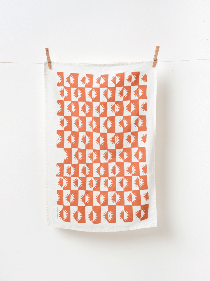 Sunrise Linen Tea Towel - Absorbent Towel, Graphic Sun Style: Siena send a bouquet- the best flower delivery