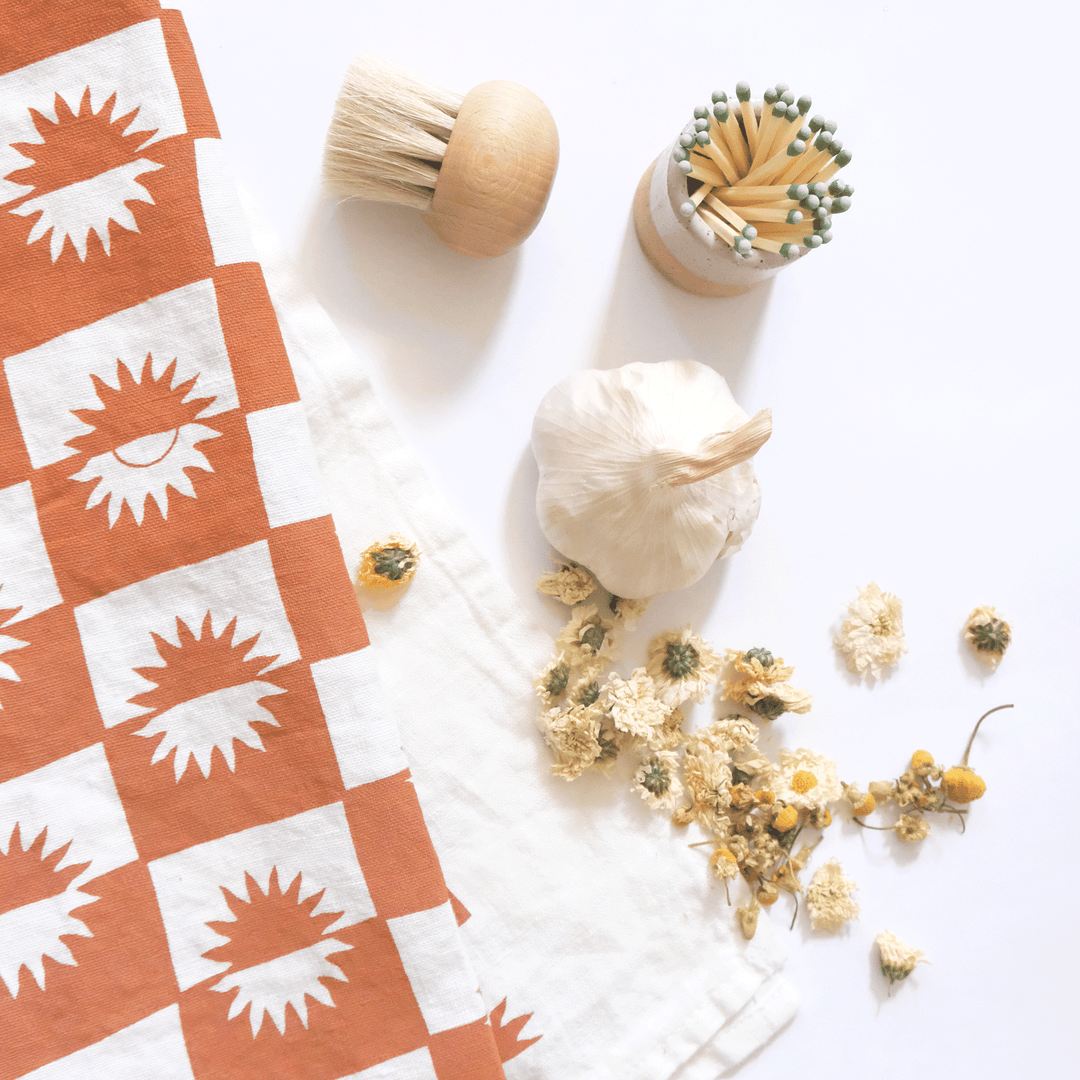 Sunrise Linen Tea Towel - Absorbent Towel, Graphic Sun Style: Siena send a bouquet- the best flower delivery