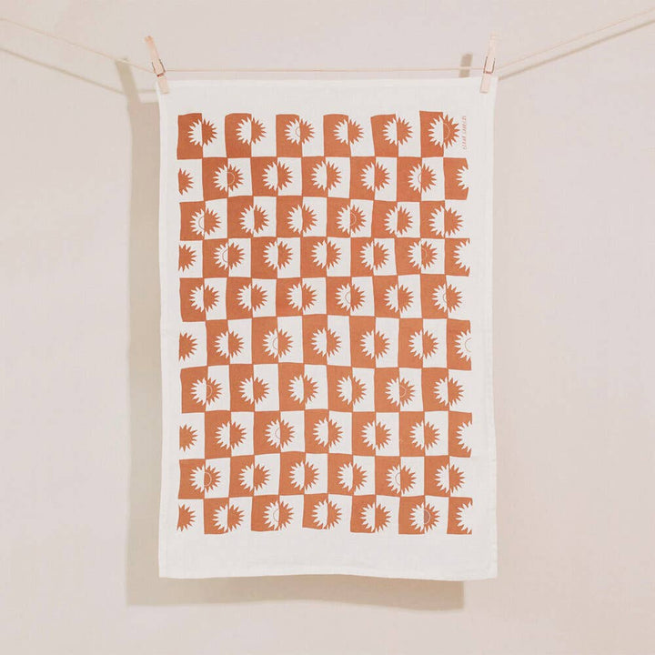 Sunrise Linen Tea Towel - Absorbent Towel, Graphic Sun Style: Siena send a bouquet- the best flower delivery