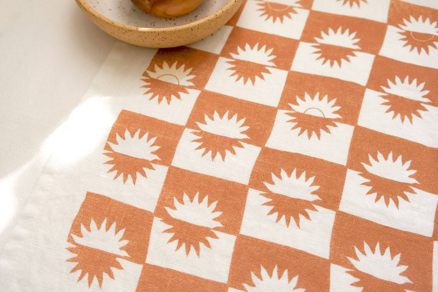 Sunrise Linen Tea Towel - Absorbent Towel, Graphic Sun Style: Siena send a bouquet- the best flower delivery