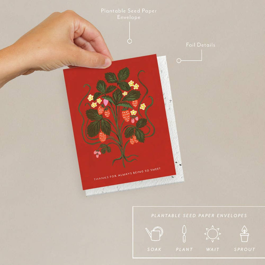 Sweet Strawberry - Thank You Card send a bouquet- the best flower delivery