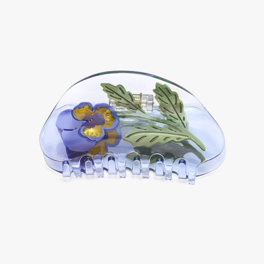 Viola Violet Pansy Flower Purple Acetate Hair Claw Clip send a bouquet- the best flower delivery