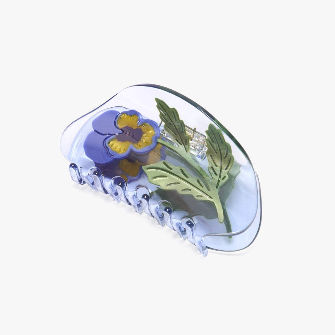 Viola Violet Pansy Flower Purple Acetate Hair Claw Clip send a bouquet- the best flower delivery