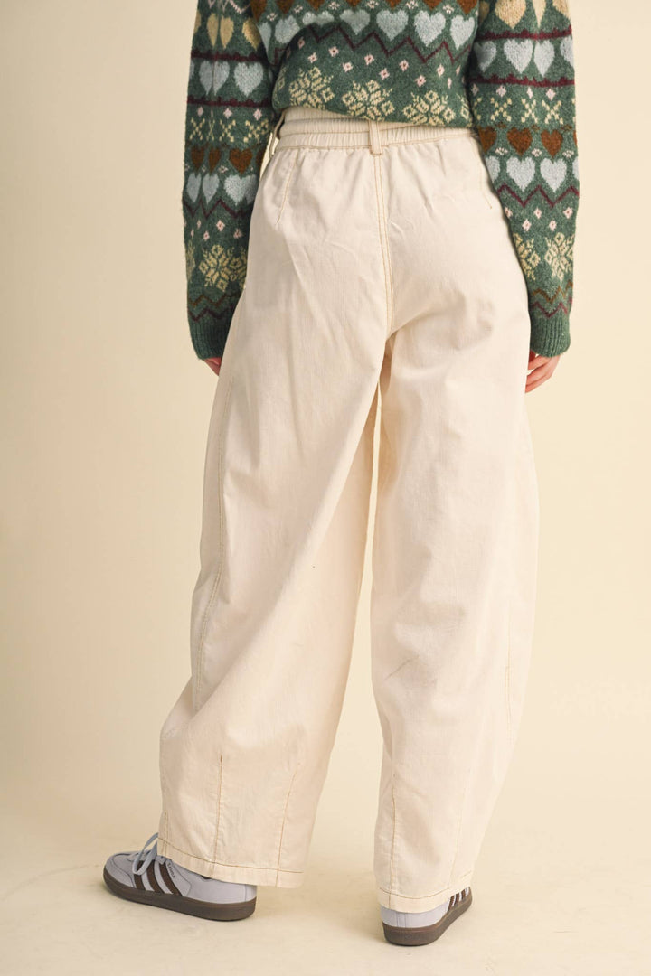 WASHED CORDUROY PLEATED BARREL PANTS MP4155: SQUASH / L send a bouquet- the best flower delivery