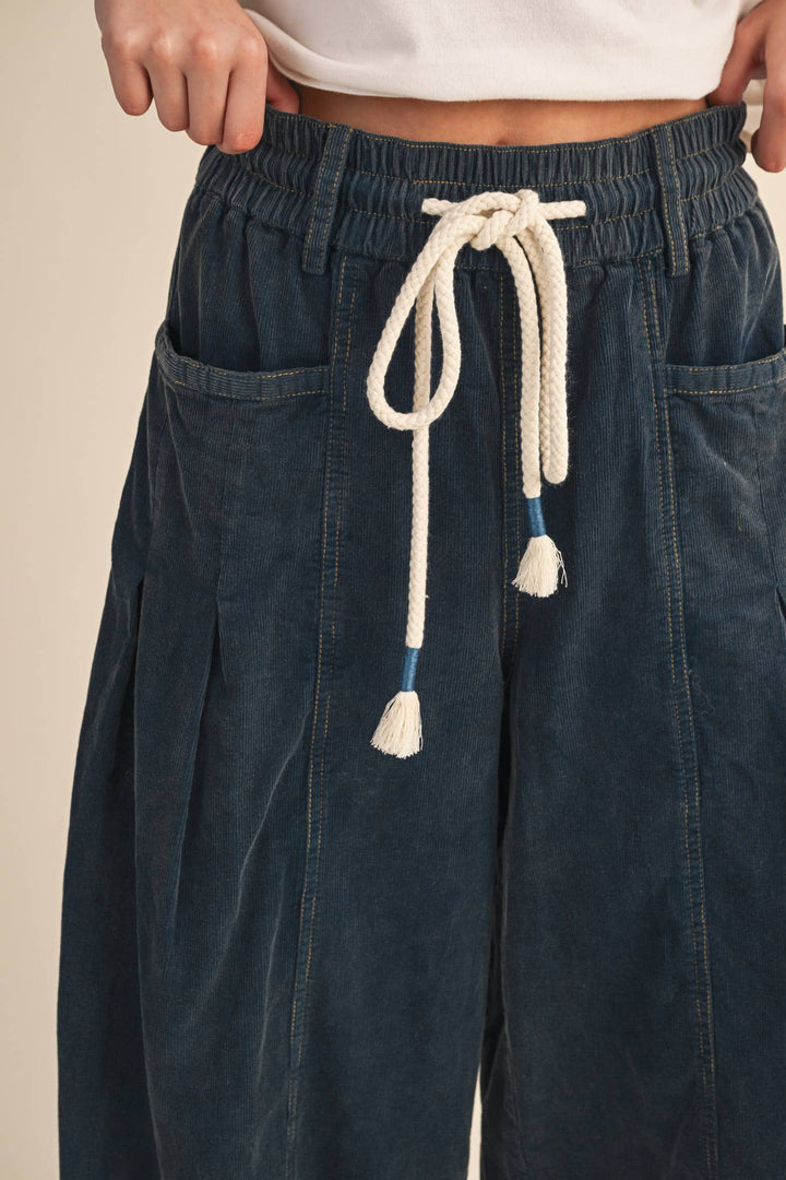 WASHED CORDUROY PLEATED BARREL PANTS MP4155: SQUASH / L send a bouquet- the best flower delivery
