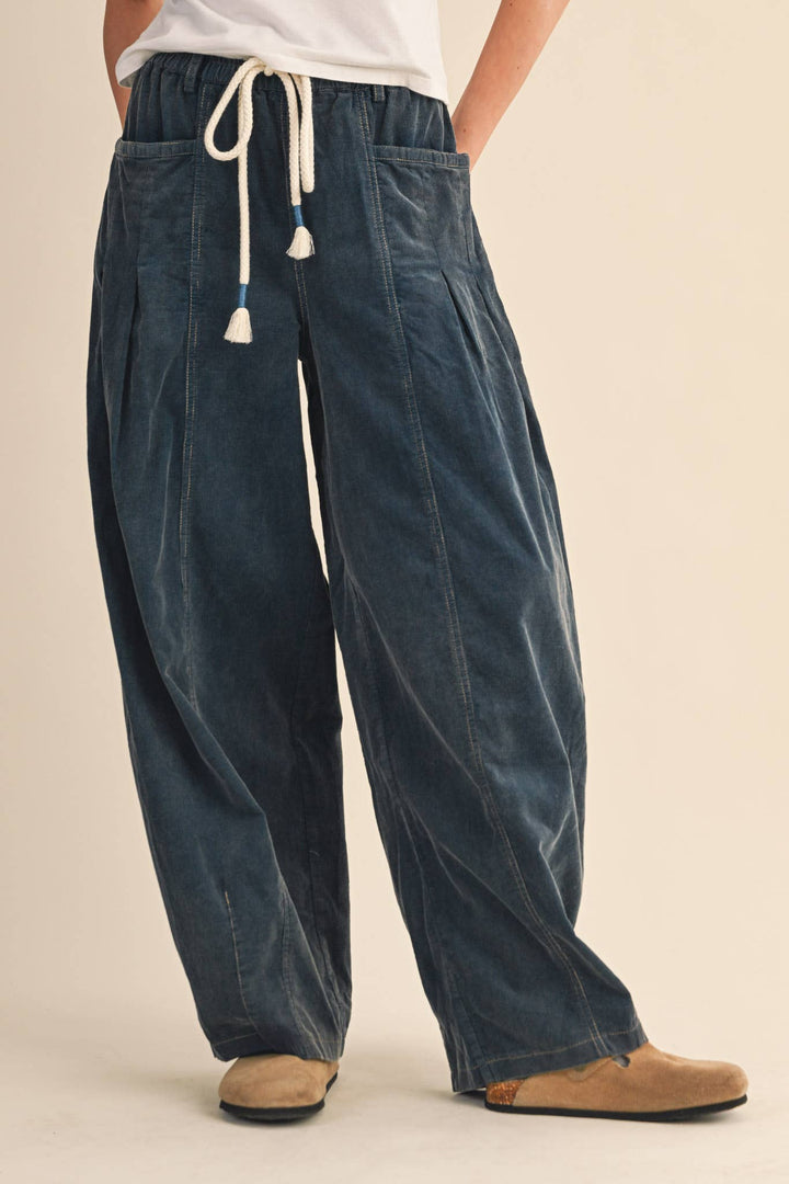 WASHED CORDUROY PLEATED BARREL PANTS MP4155: SQUASH / M send a bouquet- the best flower delivery