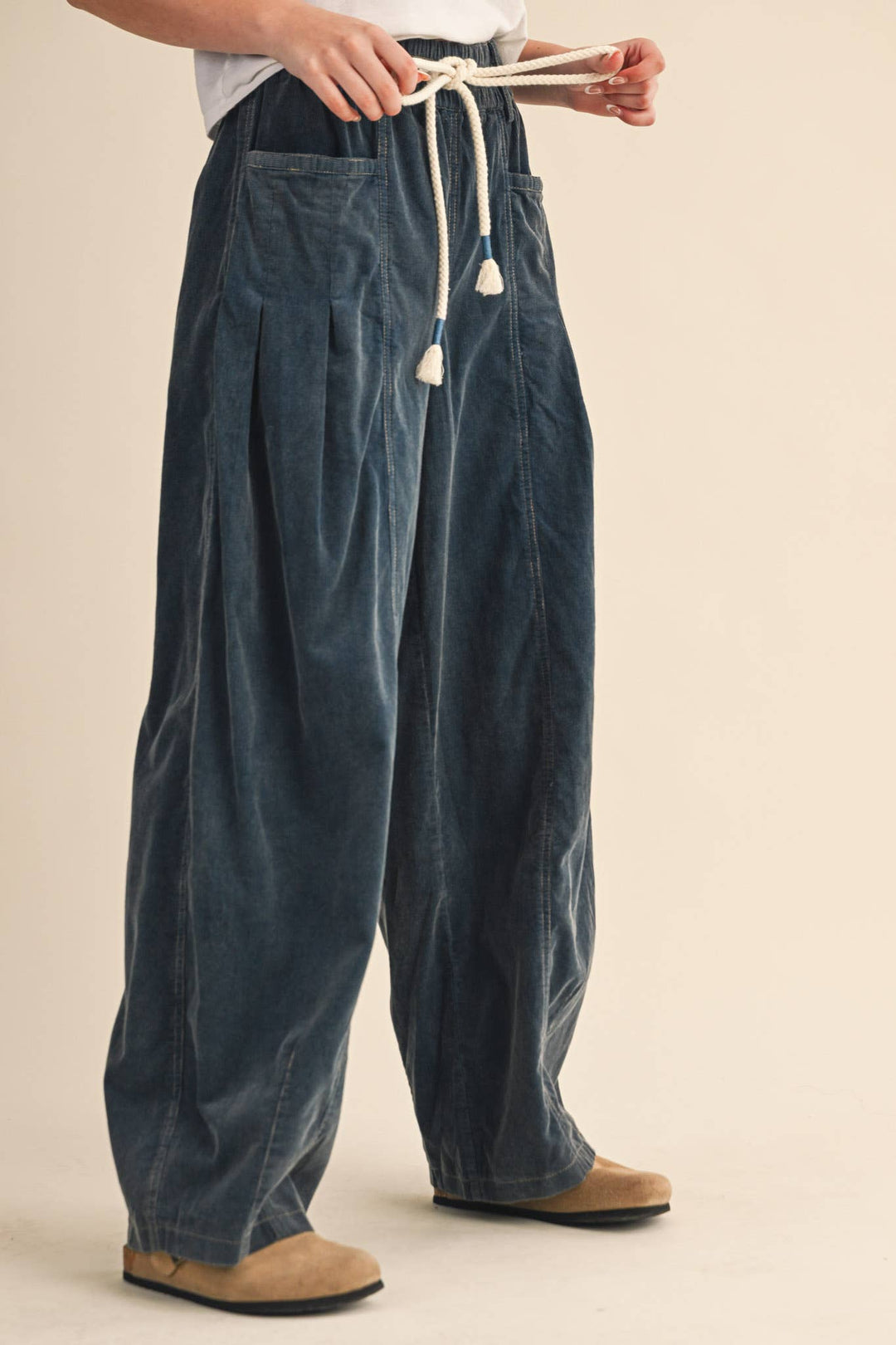 WASHED CORDUROY PLEATED BARREL PANTS MP4155: SQUASH / M send a bouquet- the best flower delivery