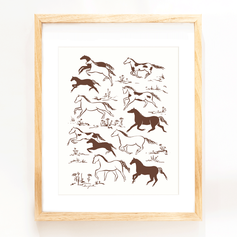 Wild Horses 8x10 Print - Western Year of the Horse Design : 8"x10" send a bouquet- the best flower delivery