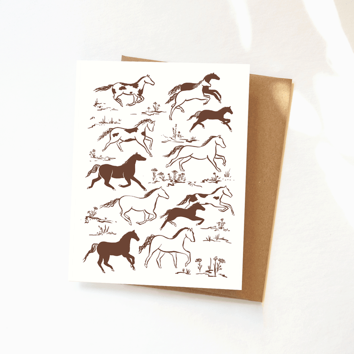 Wild Horses Greeting Card - Year of the Horse, Western Art: Default Title send a bouquet- the best flower delivery