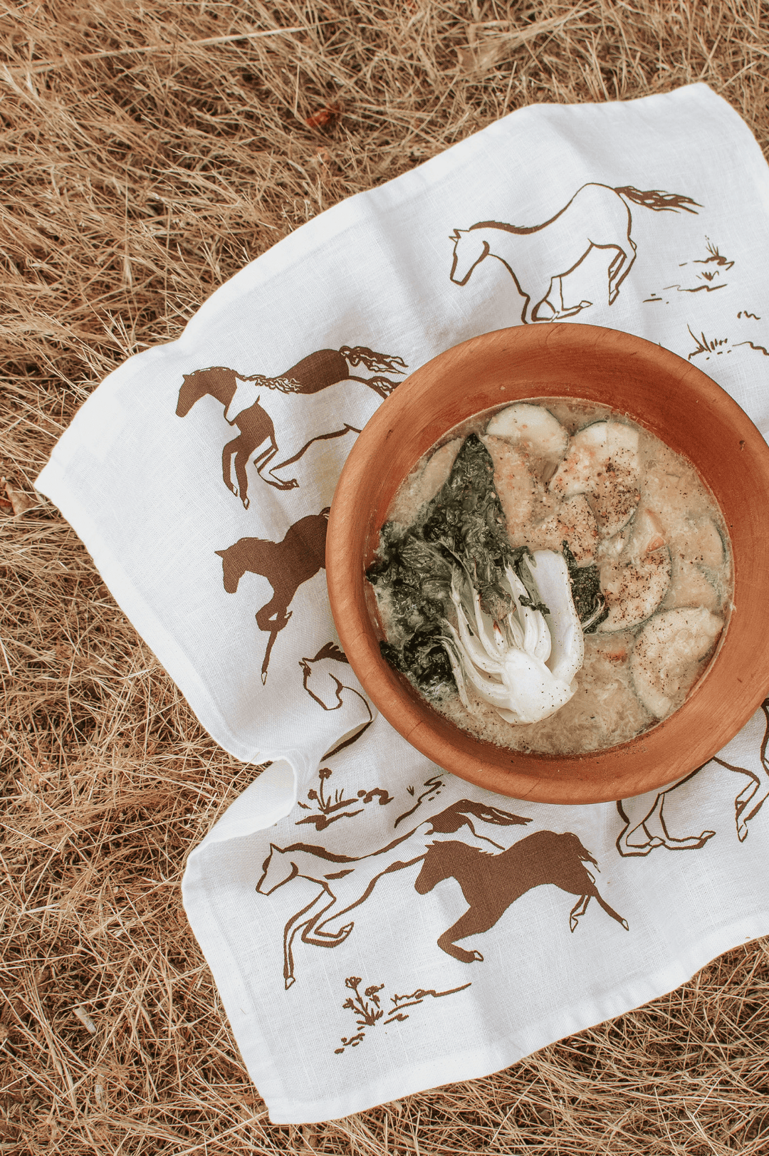 Wild Horses Linen Tea Towel - Western Kitchen Decor + Gift send a bouquet- the best flower delivery