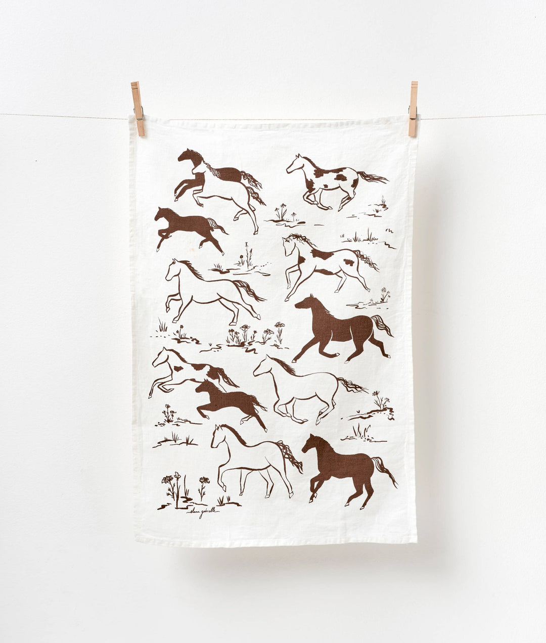 Wild Horses Linen Tea Towel - Western Kitchen Decor + Gift send a bouquet- the best flower delivery