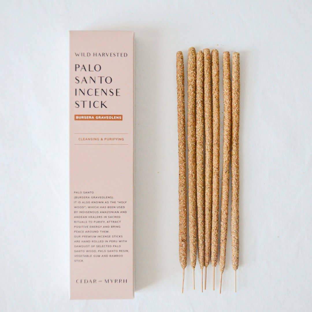 Cedar and Myrrh [Burning Ritual] Hand Rolled Palo Santo Incense Stick